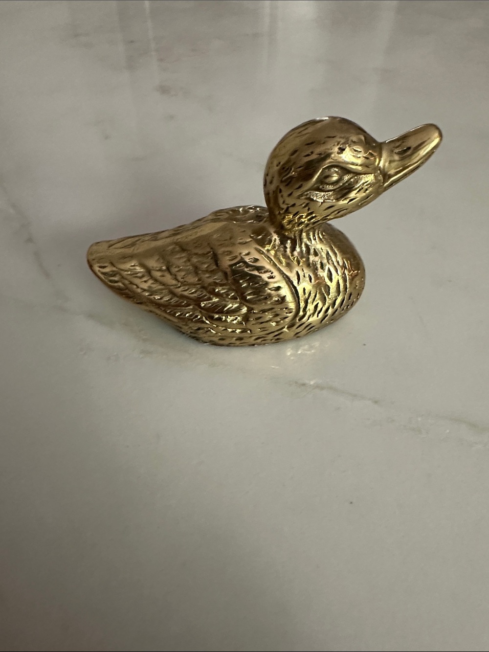 Vintage Solid Brass Duck Goose Figurine Decorative Accent Cottagecore Country